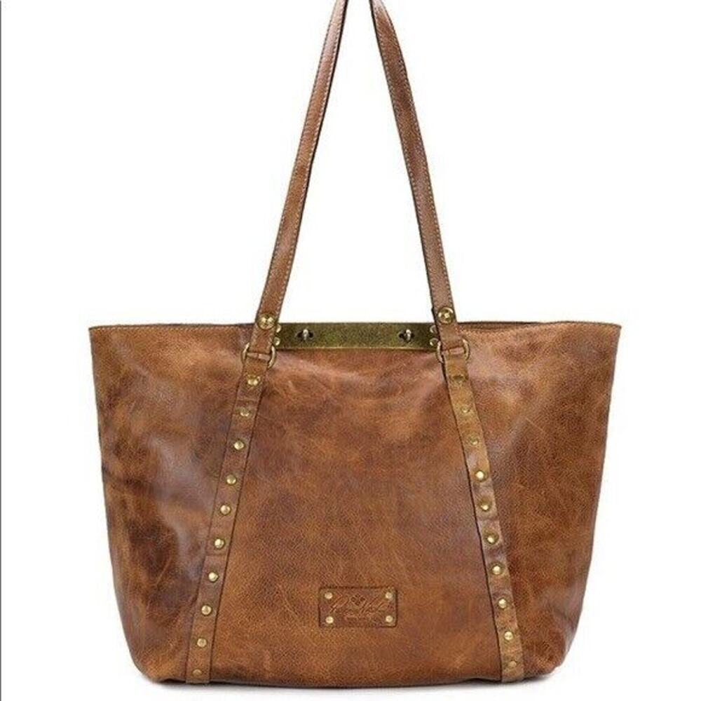 Patricia Nash Benvenuto Brown Leather Distressed Womens Tote Shoulder Bag Purse